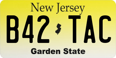 NJ license plate B42TAC
