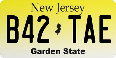 NJ license plate B42TAE