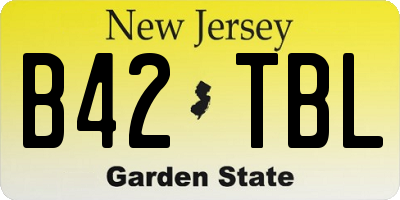 NJ license plate B42TBL