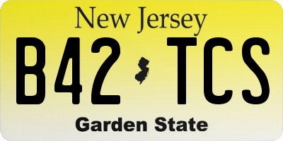 NJ license plate B42TCS