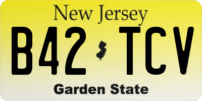 NJ license plate B42TCV
