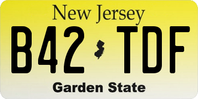 NJ license plate B42TDF