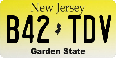 NJ license plate B42TDV