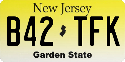 NJ license plate B42TFK