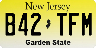 NJ license plate B42TFM