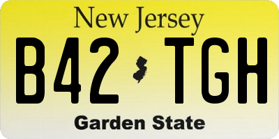 NJ license plate B42TGH