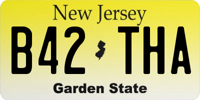 NJ license plate B42THA