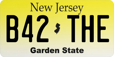 NJ license plate B42THE