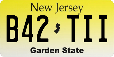 NJ license plate B42TII