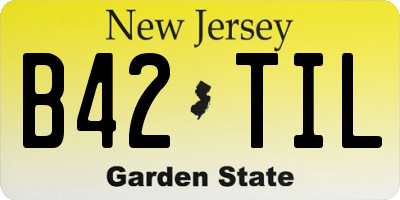 NJ license plate B42TIL