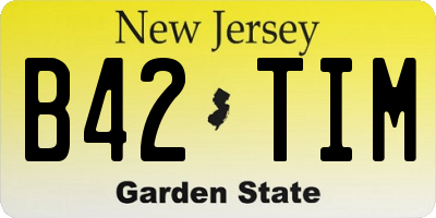 NJ license plate B42TIM