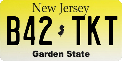 NJ license plate B42TKT