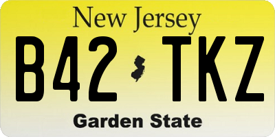 NJ license plate B42TKZ