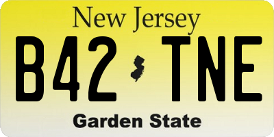 NJ license plate B42TNE