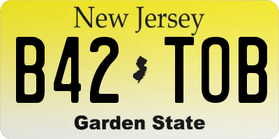 NJ license plate B42TOB