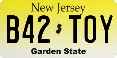 NJ license plate B42TOY