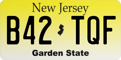 NJ license plate B42TQF