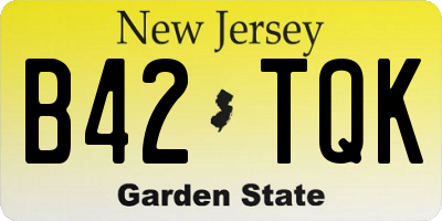 NJ license plate B42TQK