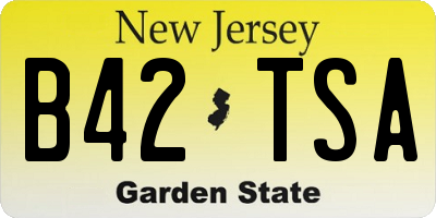NJ license plate B42TSA