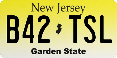 NJ license plate B42TSL