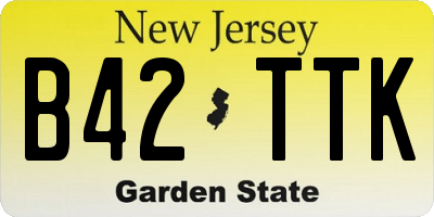 NJ license plate B42TTK