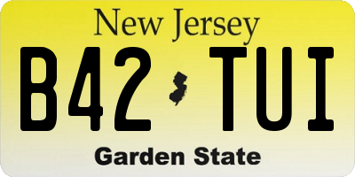 NJ license plate B42TUI