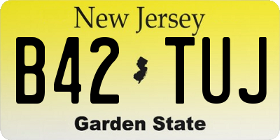 NJ license plate B42TUJ