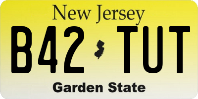 NJ license plate B42TUT