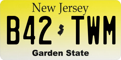 NJ license plate B42TWM