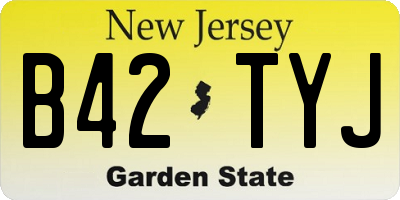 NJ license plate B42TYJ