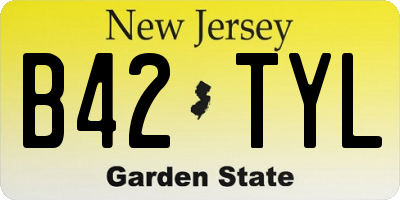 NJ license plate B42TYL
