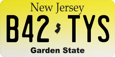 NJ license plate B42TYS