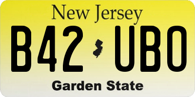 NJ license plate B42UBO