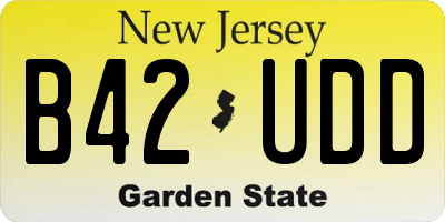 NJ license plate B42UDD
