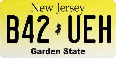 NJ license plate B42UEH