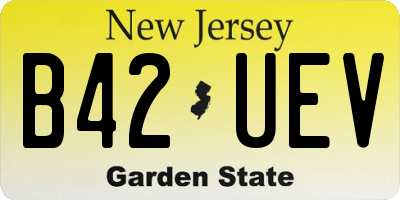 NJ license plate B42UEV
