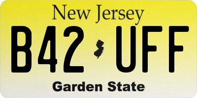 NJ license plate B42UFF