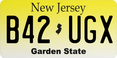 NJ license plate B42UGX