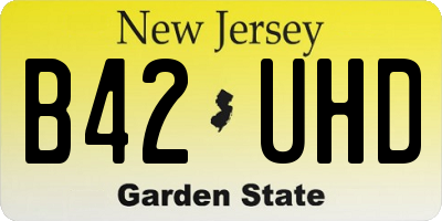 NJ license plate B42UHD