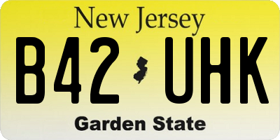 NJ license plate B42UHK