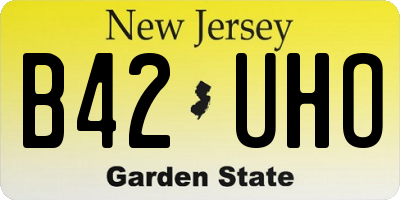 NJ license plate B42UHO