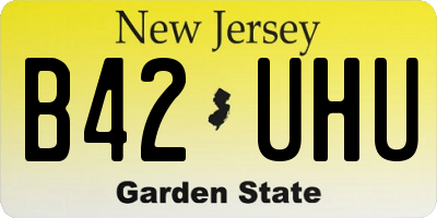 NJ license plate B42UHU