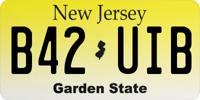 NJ license plate B42UIB