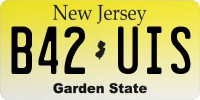 NJ license plate B42UIS