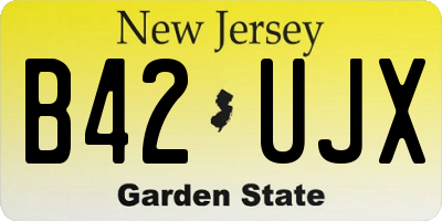 NJ license plate B42UJX