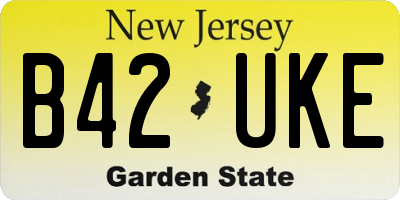 NJ license plate B42UKE