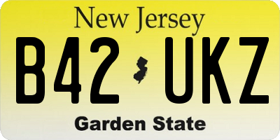 NJ license plate B42UKZ