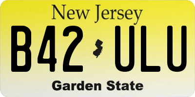 NJ license plate B42ULU