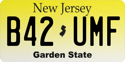 NJ license plate B42UMF