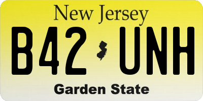 NJ license plate B42UNH